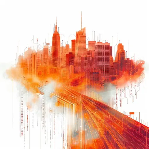 Shanghai Sci-Fi Light Road Lines Abstract City Map