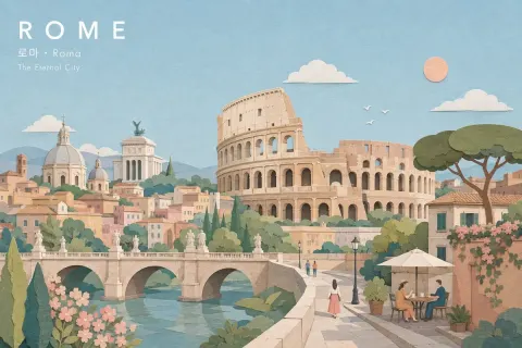 Pastel City Paper Collage Art