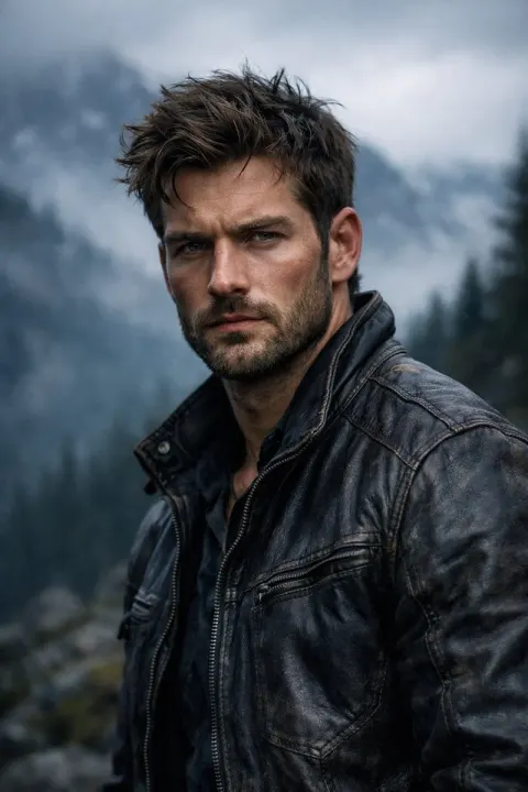 Rugged Mountain Man Cinematic Portrait
