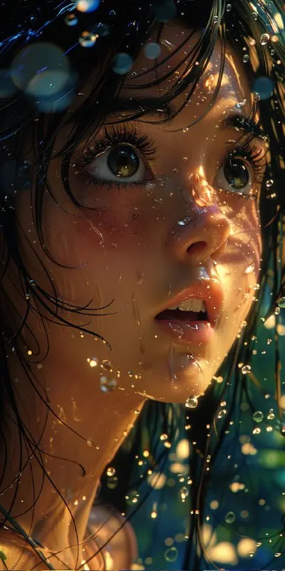 Affectionate Cyborg Girl Close-Up Makoto Shinkai Anime