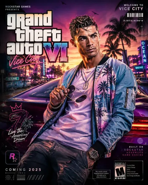 GTA VI Style 8K Portrait Poster