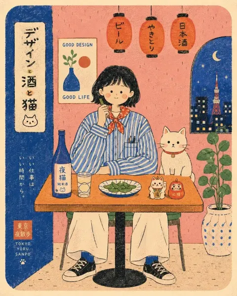 Retro Risograph Café Poster Art