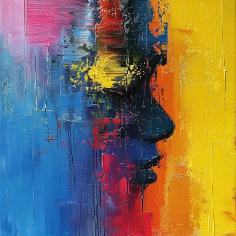 Expressionist Dry Brush Abstract Painting of the Mind