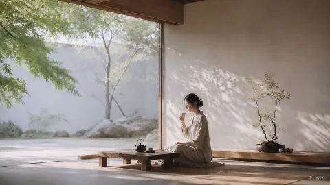 Zen Tea Room Fashion Portrait