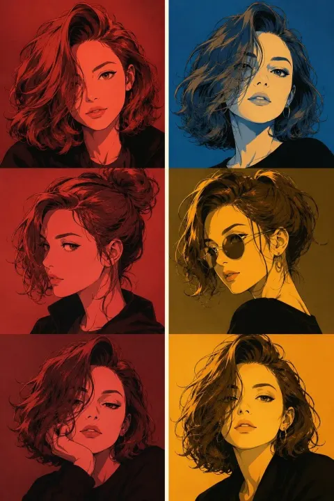 Triptych Manga Character Poster