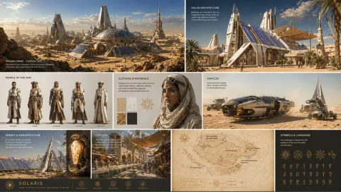 Futuristic Desert Solar Worldbuilding