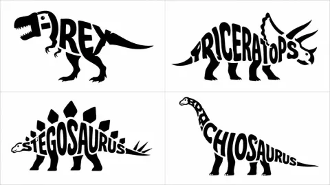 Typographic Animal Calligraphy Art