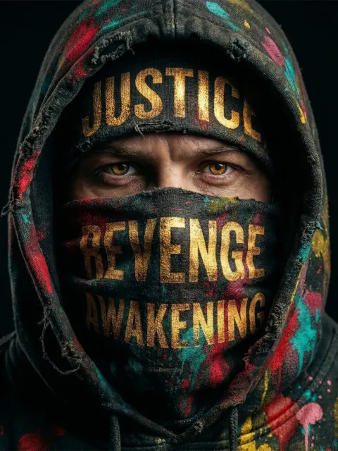 Mysterious Cinematic Street Art Portrait