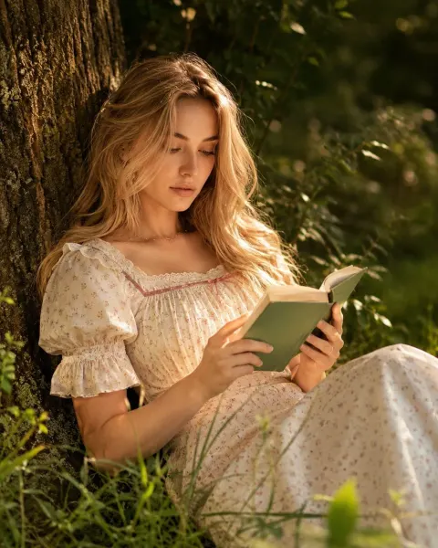 Dreamy Cottagecore Portrait in Golden Hour