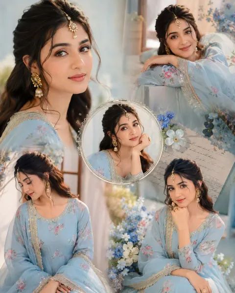 Dreamy Indian Girl Portrait Collage