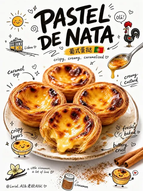 Playful Pastel de Nata Poster Design