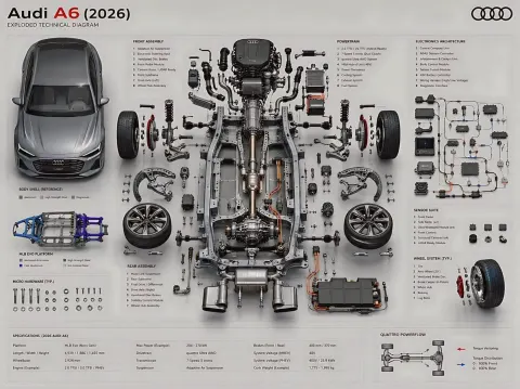 Audi A6 Exploded Engineering Diagram