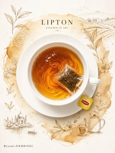 Premium Lipton Tea Ad Poster