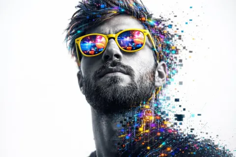 Cyber Glitch Portrait Art