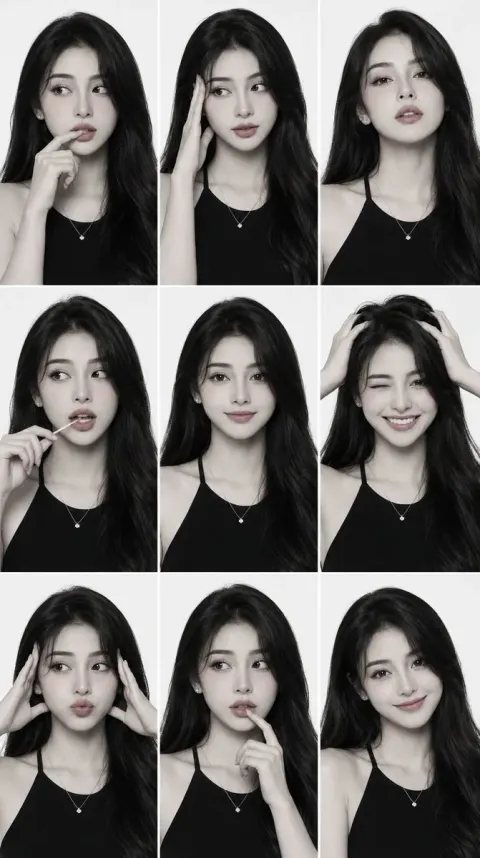 Monochrome Beauty Editorial Grid