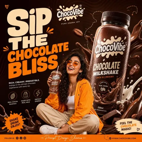 Premium Gen-Z Chocolate Milkshake Ad