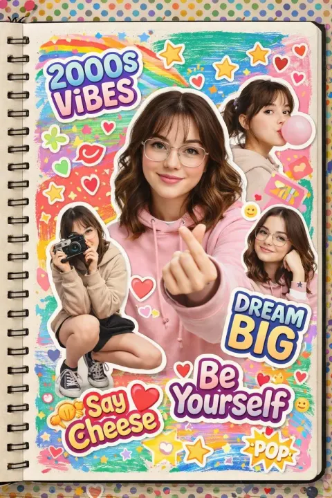 Vibrant 2000s Scrapbook Collage Art