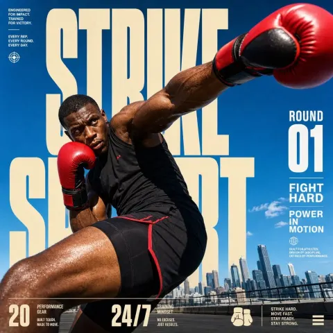 Boxing Action Editorial Poster