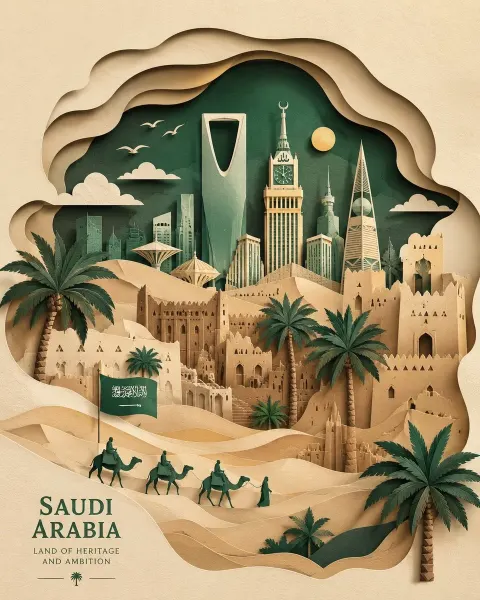 Saudi Paper Desert Dreamscape
