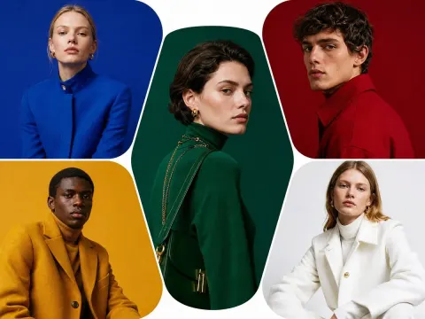 Color-Block Fashion Portrait Collage