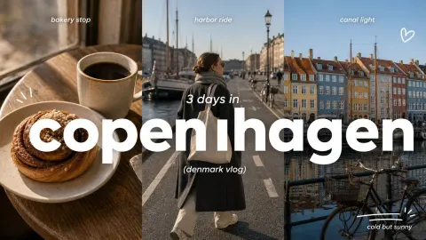 Clean Triptych Travel Vlog Thumbnail Design