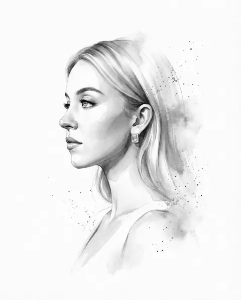 Monochrome Ink Portrait Transformation