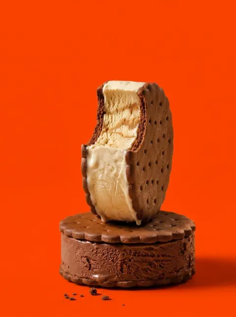 Chocolate Ice Cream Sandwich Stack