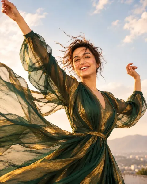 Golden Hour Joyful Editorial Portrait