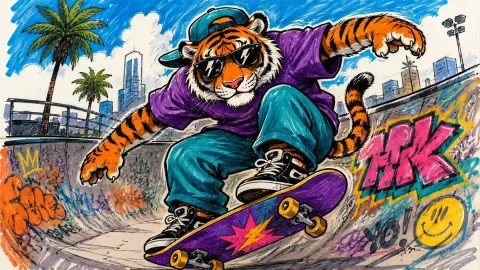 Hand Drawn Marker Illustration Art