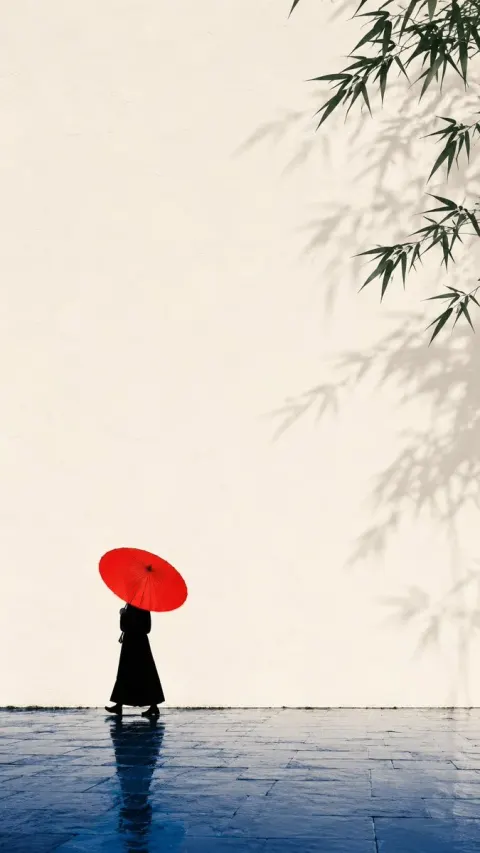 Red Umbrella Zen Silence