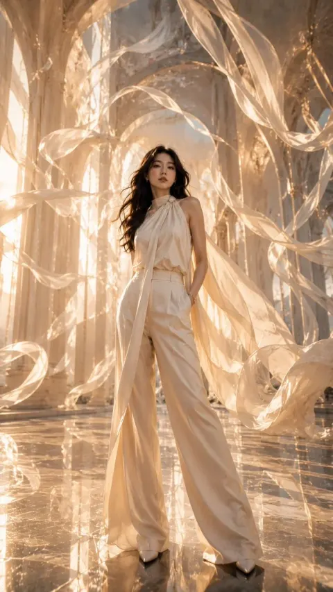 Floating Silk Cathedral Fashion Editorial