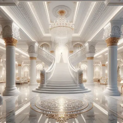 White Palace Staircase Luxury Wedding Background