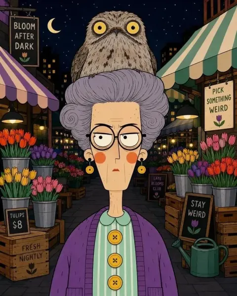 Quirky Flat Cartoon Portrait Design