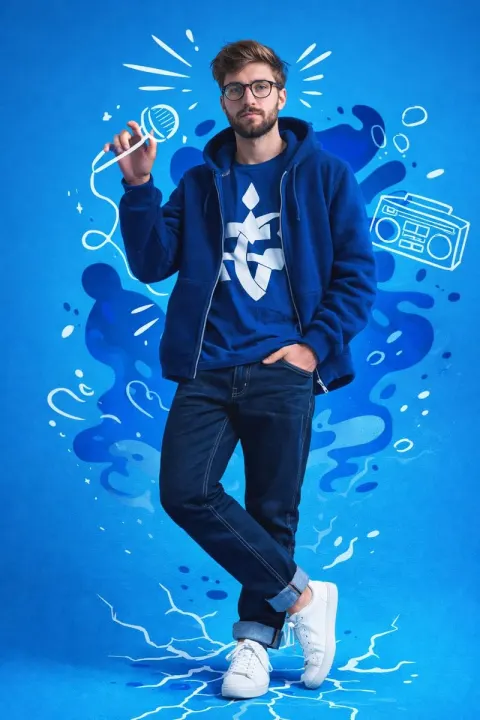 Urban Blue Street Art Portrait