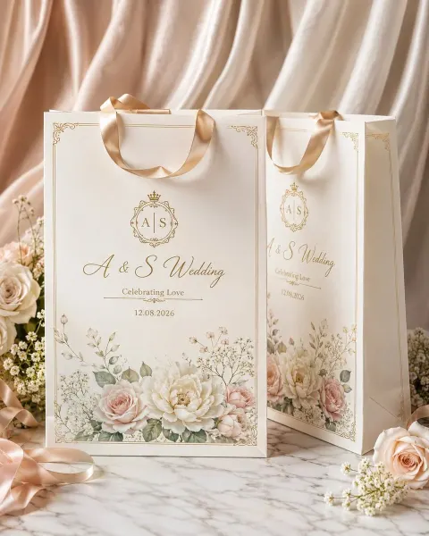 Luxury Wedding Gift Bag Mockup