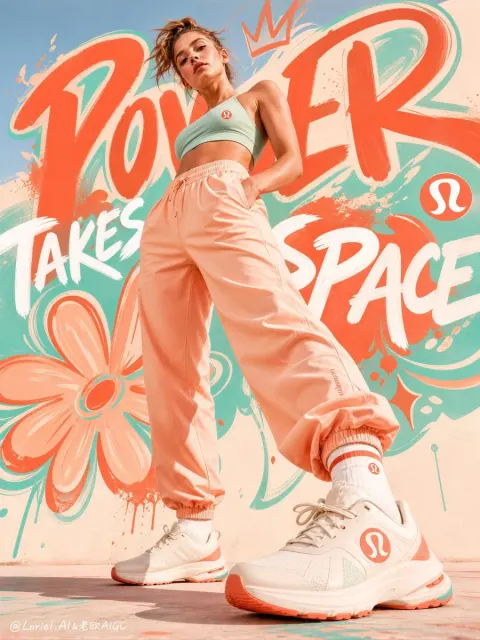 Coral Orange Street Sport Poster