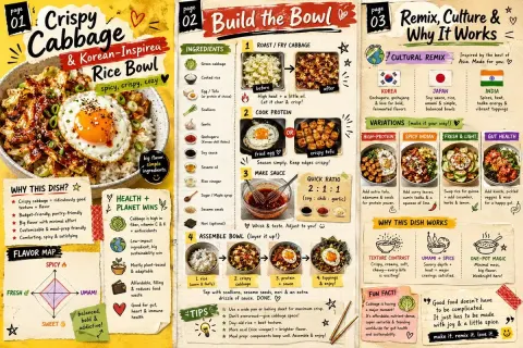 Crispy Cabbage Rice Bowl Editorial