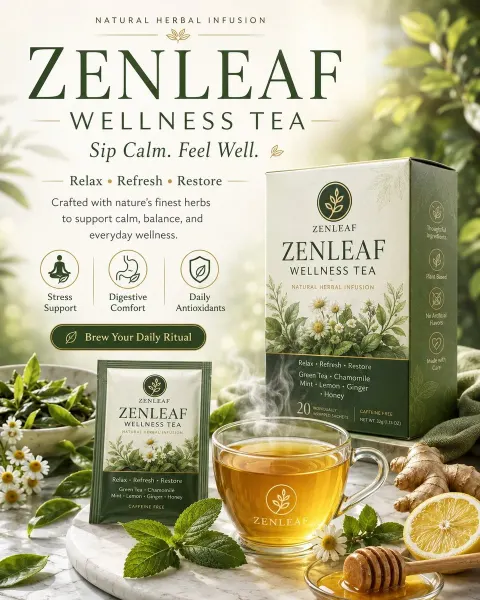 Premium Zen Tea Brand Poster