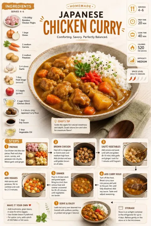 Japanese Chicken Curry Recipe Infographic