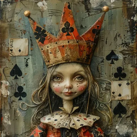 Renaissance King of Clubs Painterly Surreal Wall Art