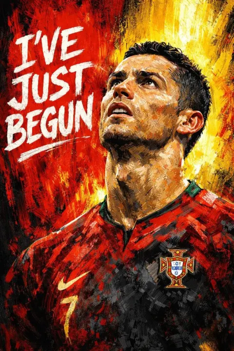 Dramatic Footballer Portrait Poster