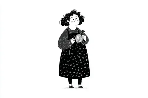 Minimalist Black and White Illustration