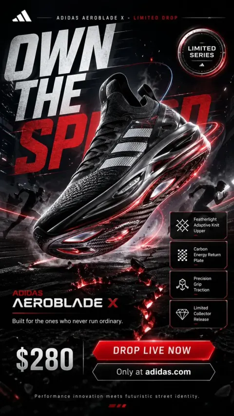 Adidas Aeroblade X Limited Sneaker Poster
