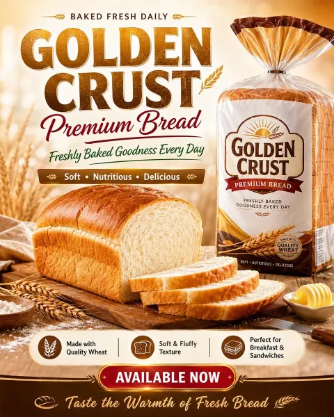 Golden Crust Premium Bakery Flyer