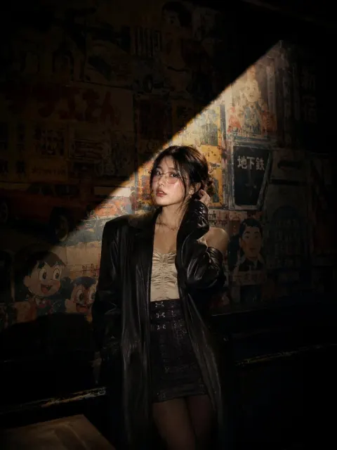 Cinematic Neo-Noir Japanese Fashion Portrait