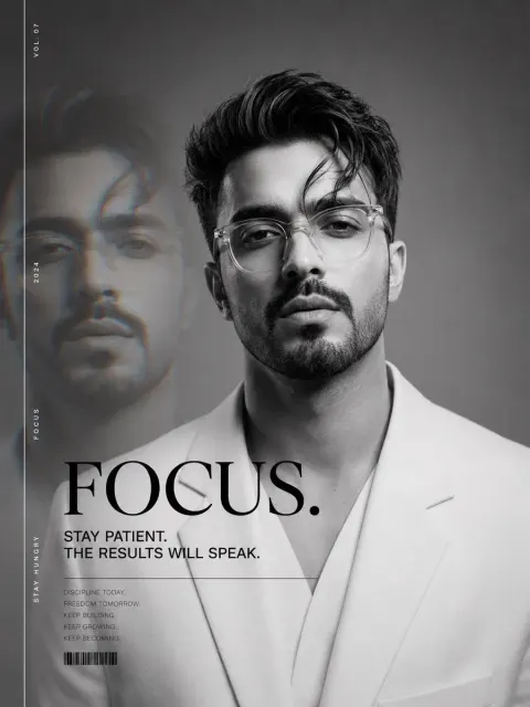 Luxury Monochrome Magazine Cover Portrait