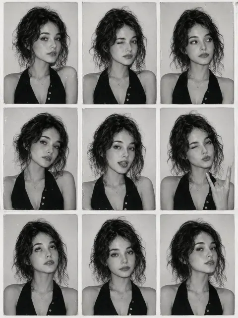 Vintage Monochrome Photo Booth Collage