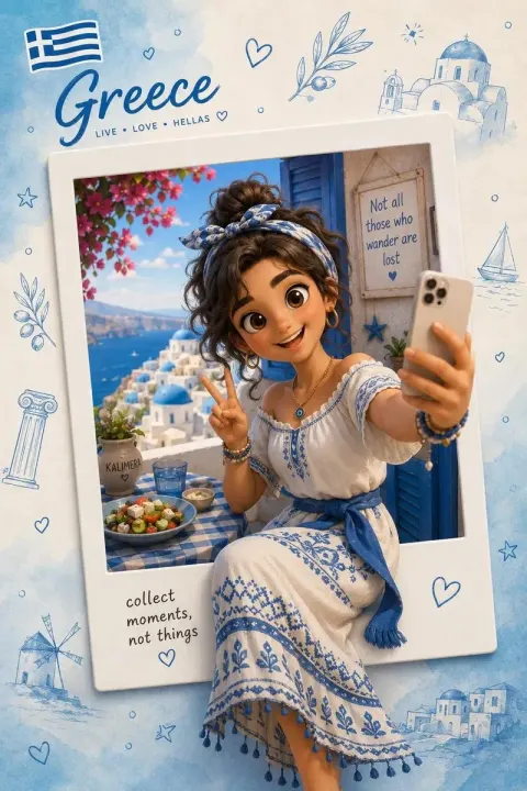 Premium 3D Travel Polaroid Souvenir
