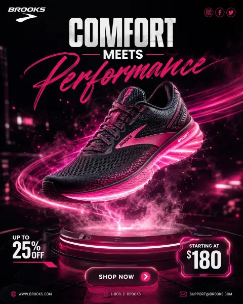 Neon Brooks Shoe Commercial