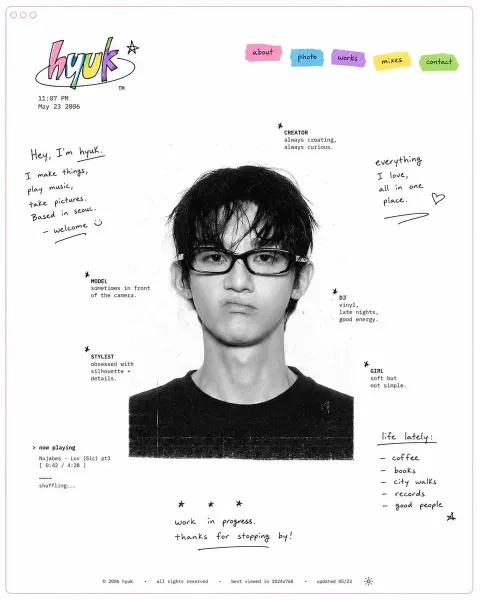 Minimal Retro Personal Profile Page